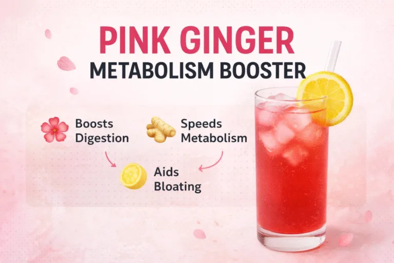 Pink Ginger Metabolism Booster Recipe  Hibiscus  Ginger Tea for Bloating and Digestion