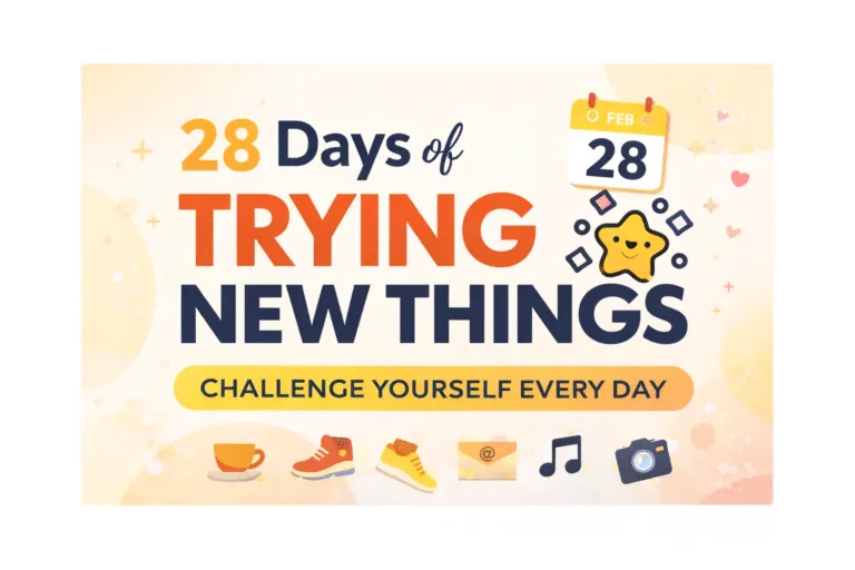 28 Days of Trying New Things Challenge February Monthly Bucket List for Personal Growth