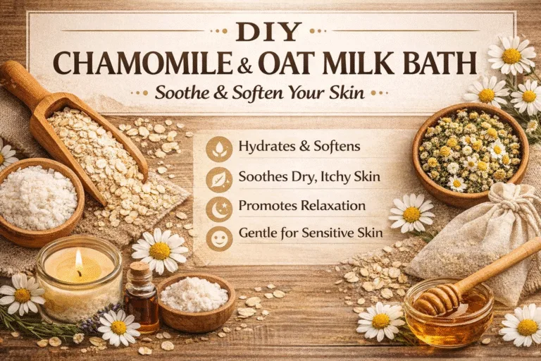 DIY Chamomile  Oat Milk Bath Recipe to Soothe Dry Skin