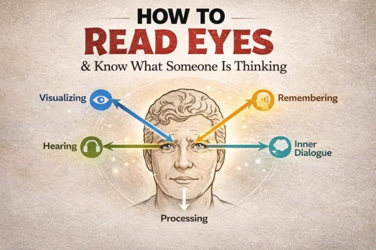 How to Read Eye Body Language  Eye Cues Chart  Psychology  Mind Reading Tips Poster
