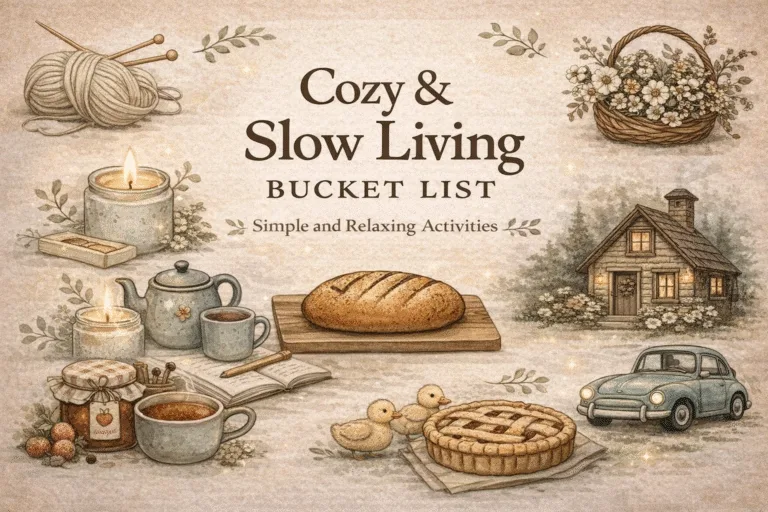 Cozy  Slow Living Bucket List  Simple Joys for a Calm Life  Aesthetic Home Habits