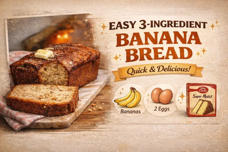 Easy 3-Ingredient Banana Bread Recipe Using Cake Mix