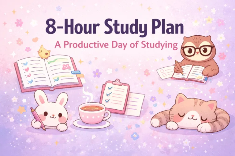 8-Hour Aesthetic Study Day Plan Productivity Schedule for Deep Focus  Better Grades