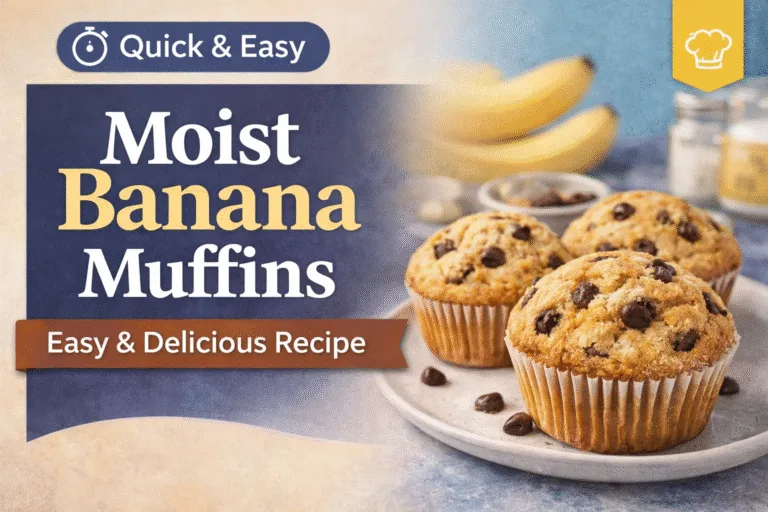 Easy  Moist Banana Chocolate Chip Muffins Recipe