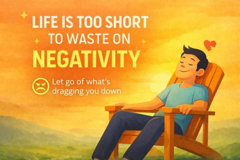 Snoopy Positive Mindset Quote for Daily Motivation  Life is Too Short for Negativity Title