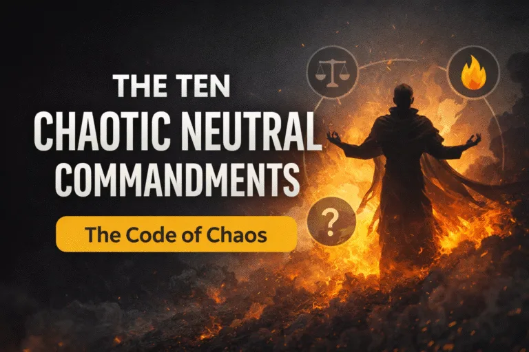 The Ten Chaotic Neutral Commandments Poster  DD RPG Alignment