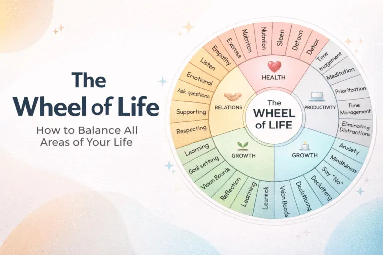The Wheel of Life Sticker Self Care, Productivity  Wellness Goal Tracker Decal