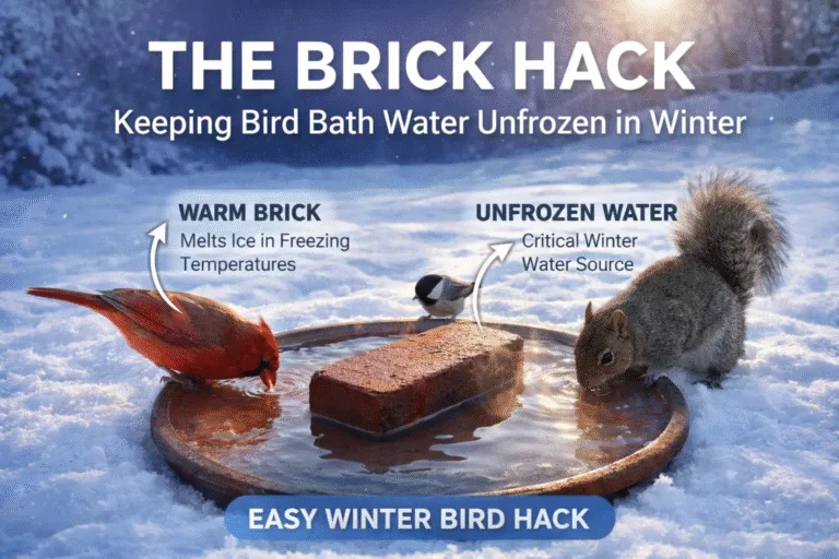 The Brick Hack How to Keep Bird Bath Water From Freezing in Winter Without Electricity
