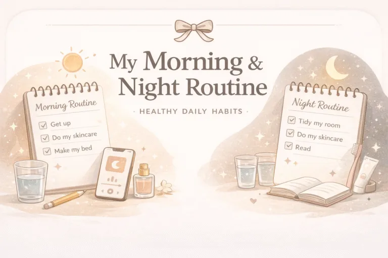 Aesthetic Morning  Night Routine Checklist for Productivity  Glowing Skin  Daily Habits