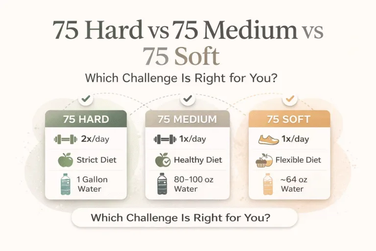 75 Hard vs 75 Medium vs 75 Soft Challenge Rules Which Fitness Program is Best for You