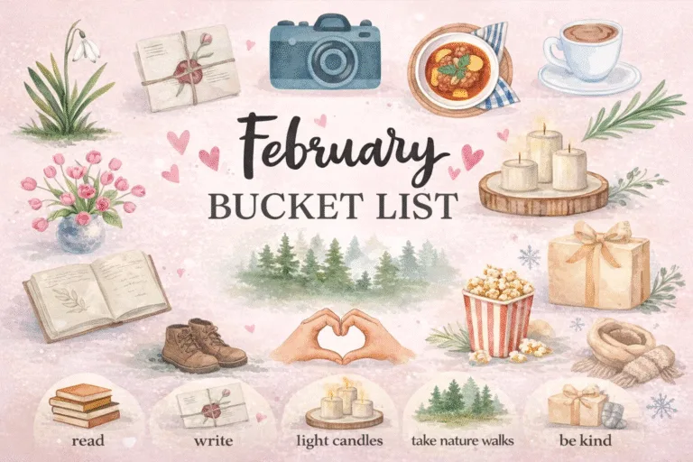 February Bucket List Ideas Cozy Winter Activities  Self-Care Checklist for Late Winter