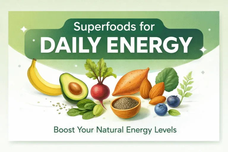 Superfoods for Daily Energy Cheat Sheet Nutrition Guide – Holistic Wellness Wall Art Poster