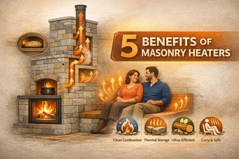 Masonry Heater Guide Efficient DIY Wood Stove with Bake Oven  Radiant Heat Bench