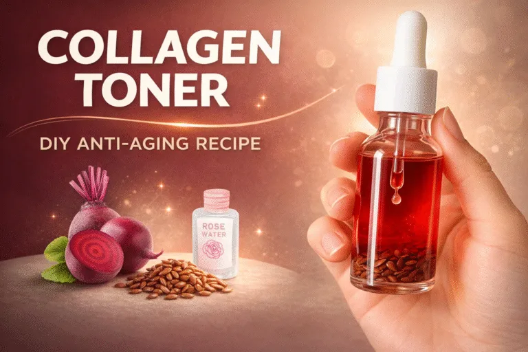 DIY Collagen Toner with Beetroot  Flax Seeds for Glowing Youthful Skin