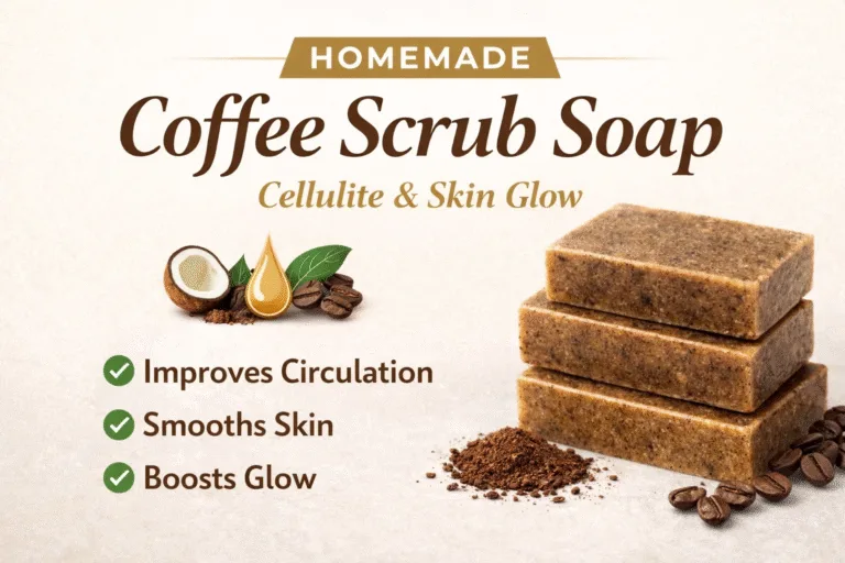Coffee Scrub Soap Recipe for Cellulite  Glowing Skin  DIY Natural Skincare Scrub Bars