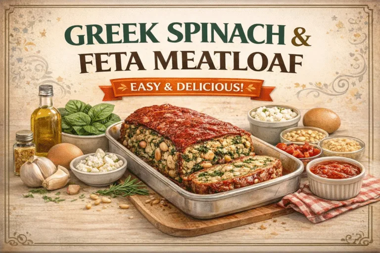Easy Greek Spinach  Feta Meatloaf Recipe
