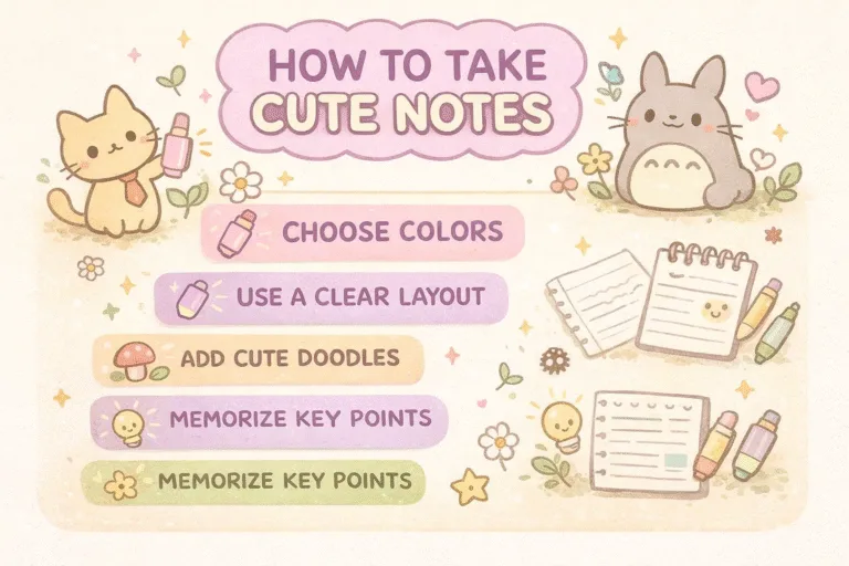 How to Take Cute Aesthetic Notes Study Tips  Ghibli Doodle Ideas for a Productive Glow Up