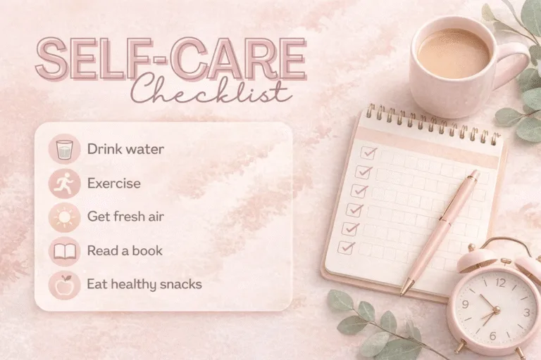 Weekly Self-Care Checklist Tracker  Aesthetic Printable Mental Health  Wellness Routine