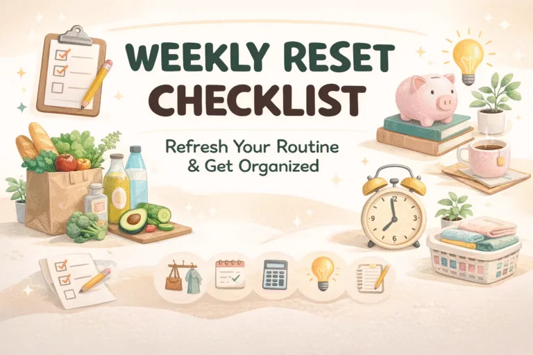 Weekly Reset Checklist Sticker for Productivity and Organization  Aesthetic Planning Tool