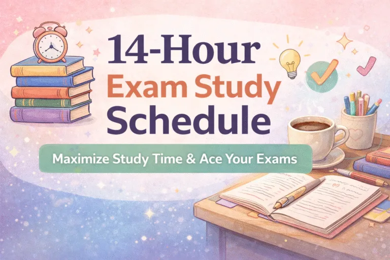 14-Hour Exam Glow-Up Study Plan  Aesthetic Daily Routine  Productive Study Schedule
