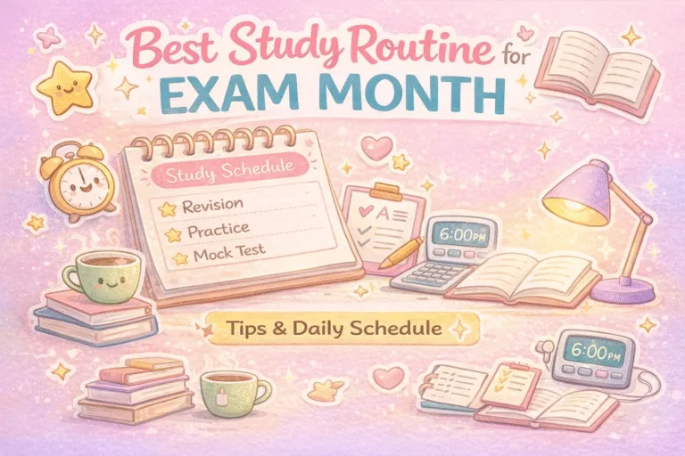 Aesthetic Exam Month Study Routine  Timetable for Students  Study Motivation