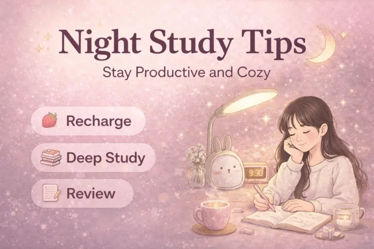 Cozy Night Study Routine  Aesthetic Study Schedule  Productivity Tips for Students
