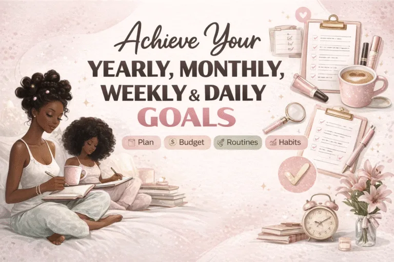 Girl Therapy Aesthetic Yearly  Daily Goals Tracker Checklist for Glow Up  Productivity