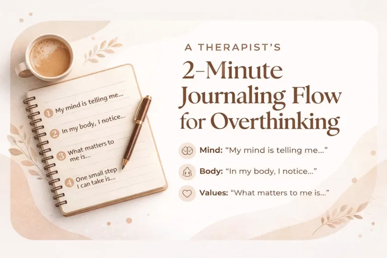 2-Minute Therapist Journal Prompts to Stop Overthinking