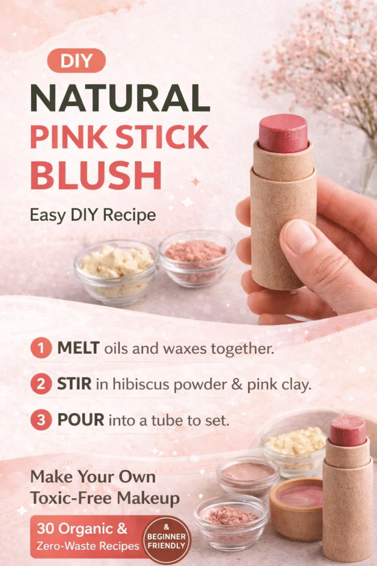 DIY Natural Pink Stick Blush  Zero-Waste Solid Makeup Recipe Guide