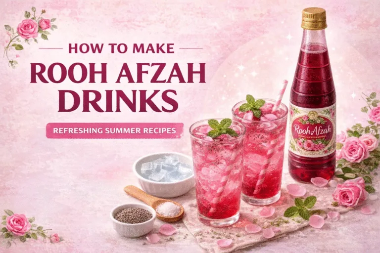 Refreshing Rooh Afzah Drink Recipe  Easy Iftar Rose Syrup Sharbat