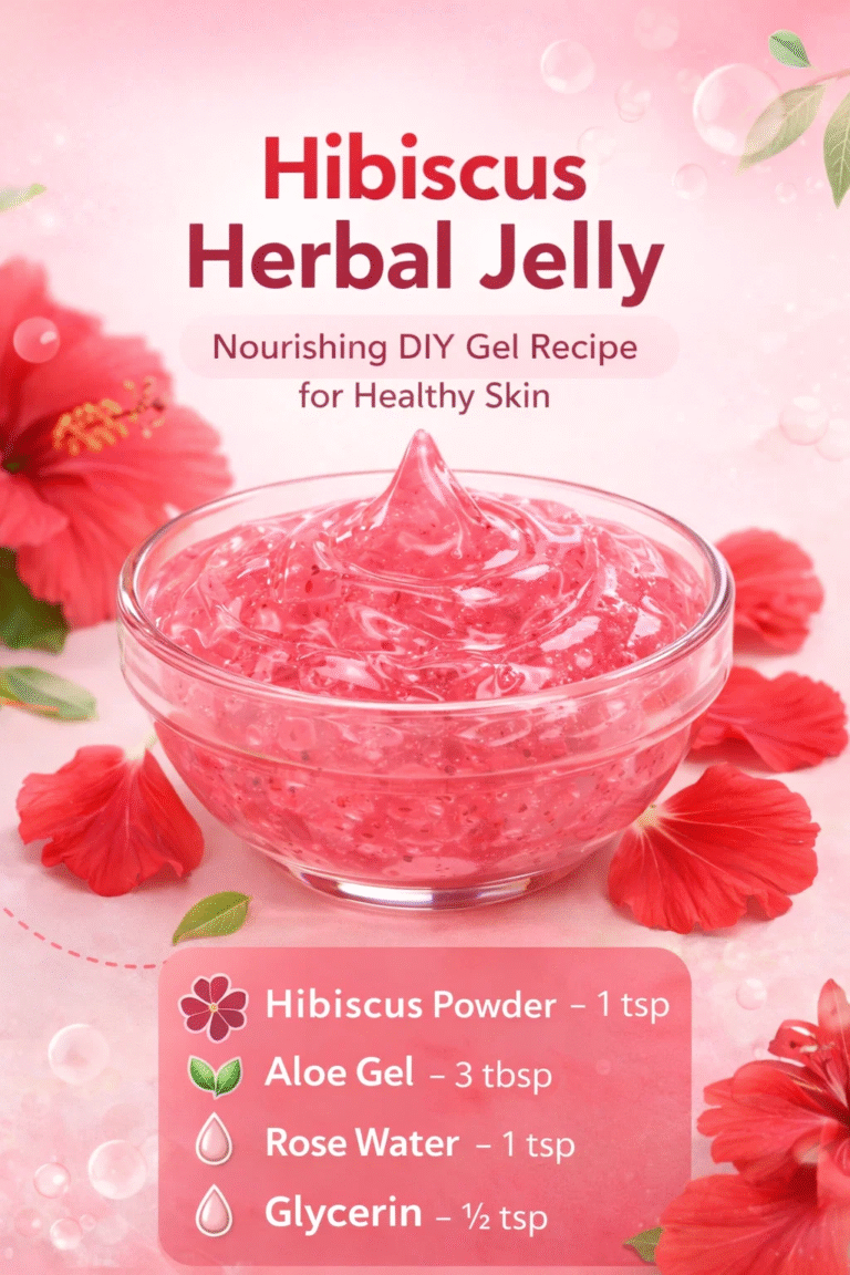 DIY Hibiscus Herbal Jelly for Glowing Skin  Natural Anti-Aging Aloe Face Mask Recipe