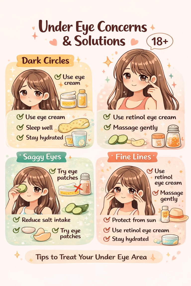 Under Eye Care Guide Fix Dark Circles, Puffy Eyes, Saggy Eyes  Fine Lines
