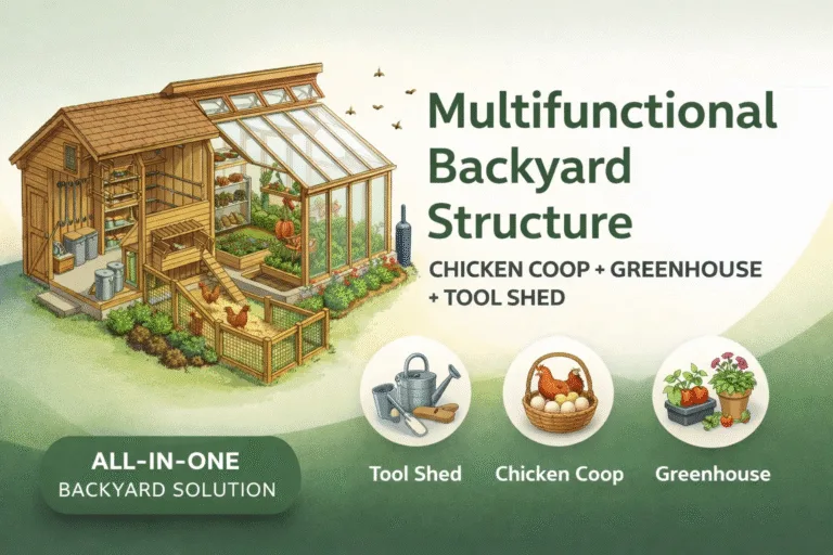 DIY Chicken Coop Greenhouse Tool Shed Combo  Sustainable Backyard Homestead Idea