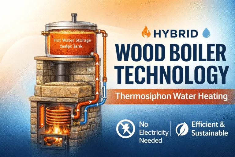 Hybrid Heating System Off-Grid Masonry Stove with Thermosiphon Hot Water Tank