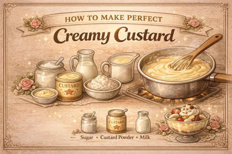 Easy Creamy Custard Recipe  Homemade Vanilla Custard Dessert  Quick  Delicious Treats