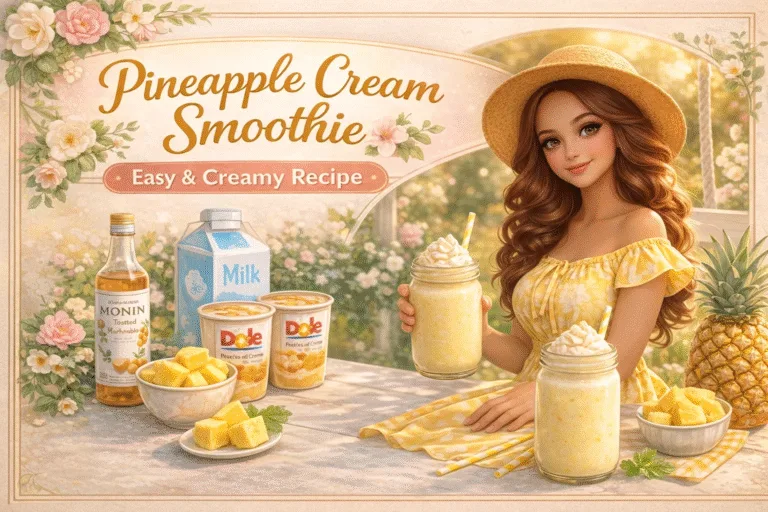 Easy Pineapple Cream Smoothie Recipe  Refreshing Summer Drink  Dessert Idea