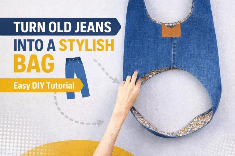 DIY Upcycled Denim Tote Bag Easy No-Sew Jeans Repurposing Idea