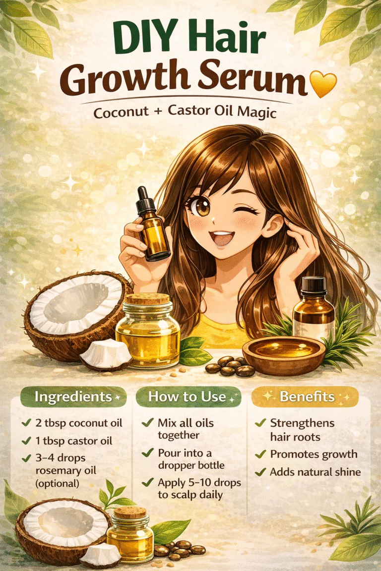 DIY Hair Growth Serum with Castor  Coconut Oil for Thick Long Hair