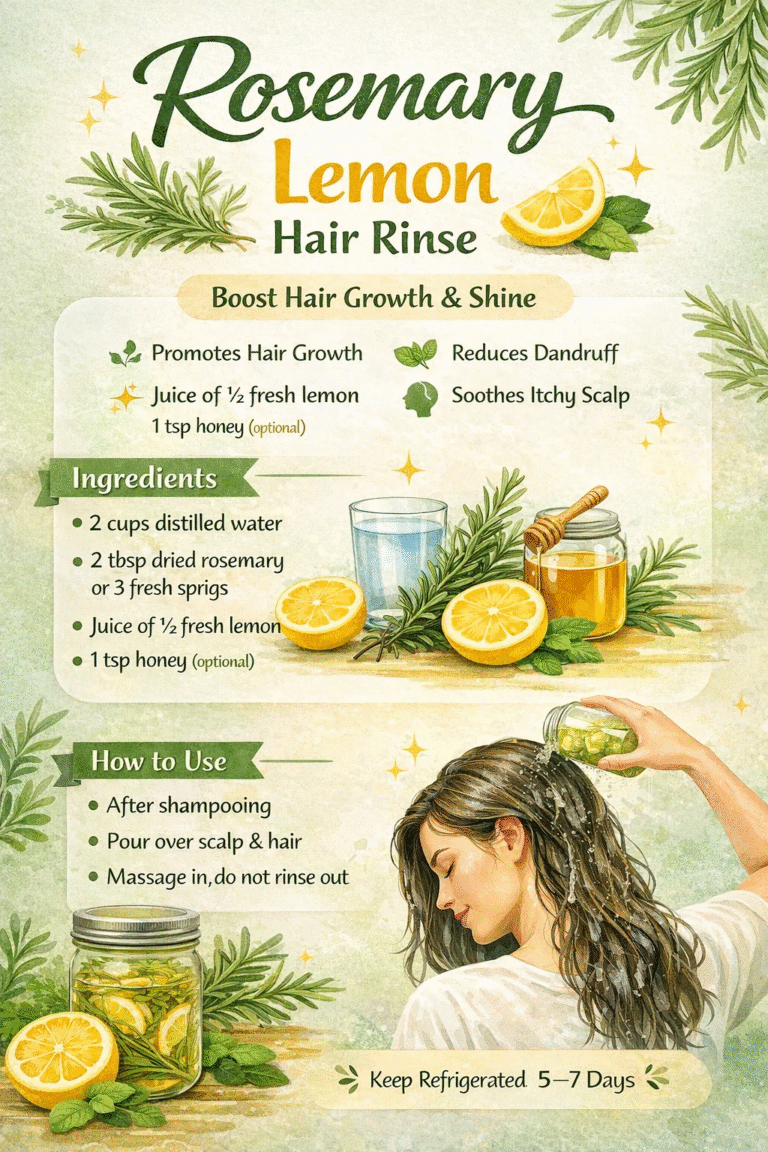 DIY Rosemary Lemon Hair Rinse for Growth and Shine  Natural Scalp Care Recipe