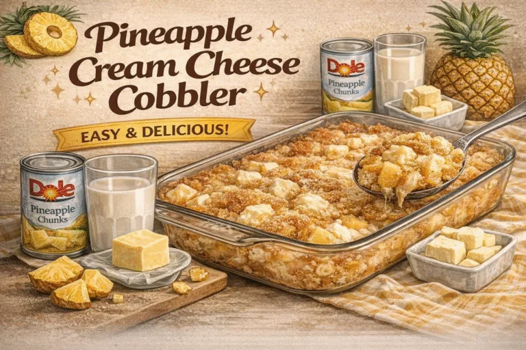 Easy Pineapple Cream Cheese Cobbler Recipe  Simple Old Fashioned Fruit Dessert Bake