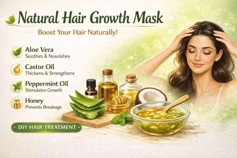 DIY Hair Growth Stimulating Mask with Castor Oil and Aloe Vera for Longer Thicker Hair