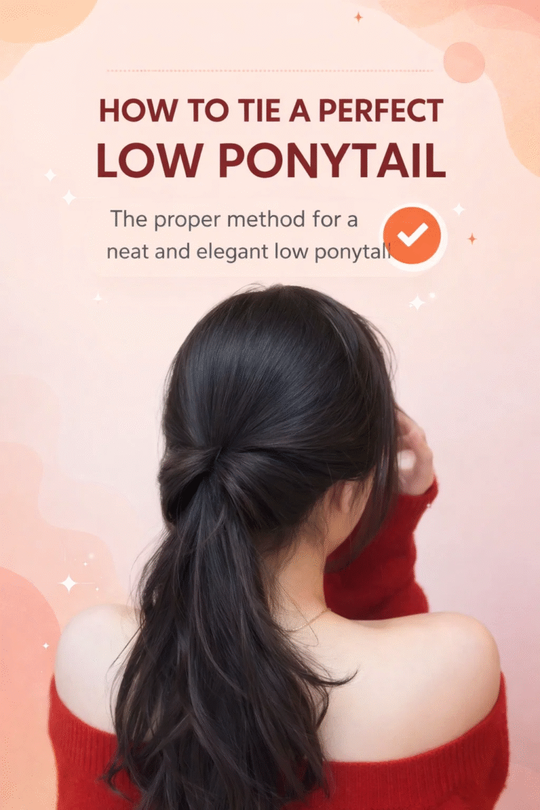 Elegant Low Korean Topsy Tail Ponytail Hairstyle for Long Hair
