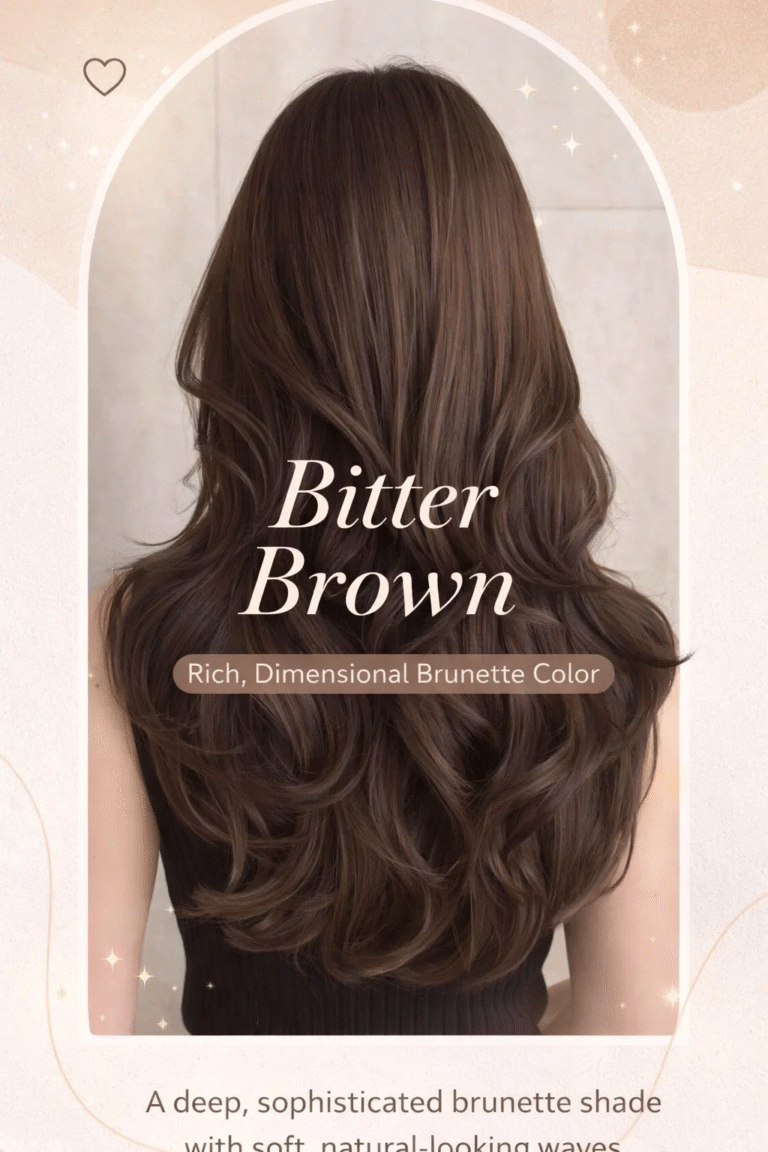 Bitter Brown Hair Color Aesthetic  Long Wavy Dark Mocha Brunette Hairstyles for Fall
