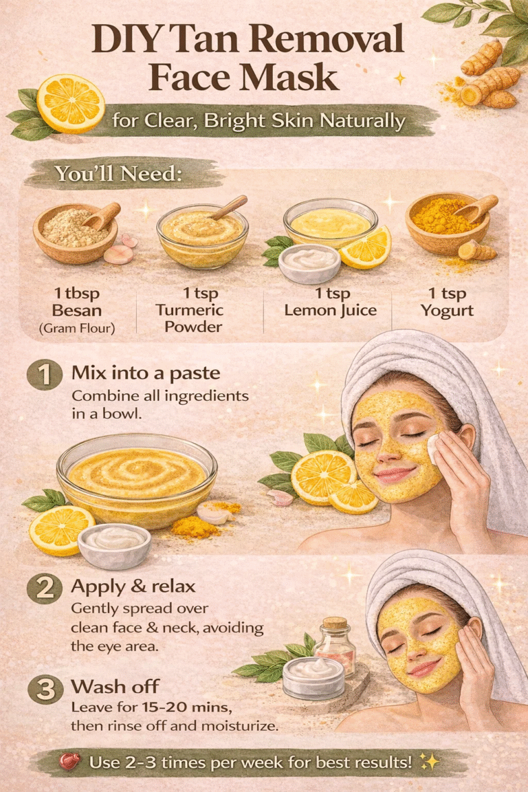 DIY Tan Removal Face Pack Turmeric  Gram Flour for Glowing Skin