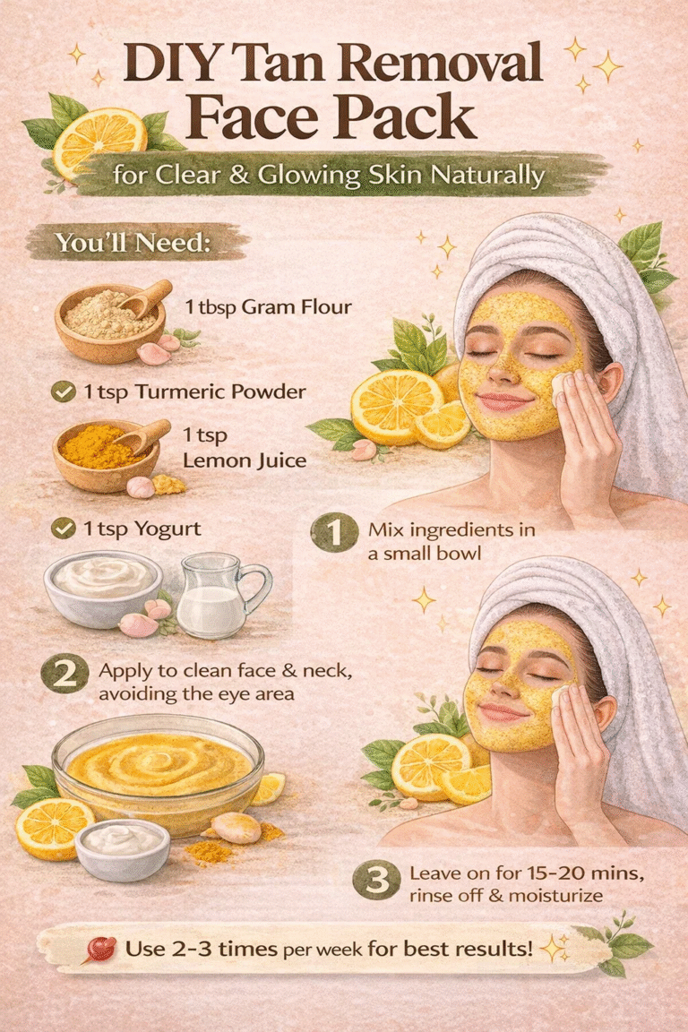 DIY Besan  Turmeric Tan Removal Face Pack for Clear Bright Skin Naturally