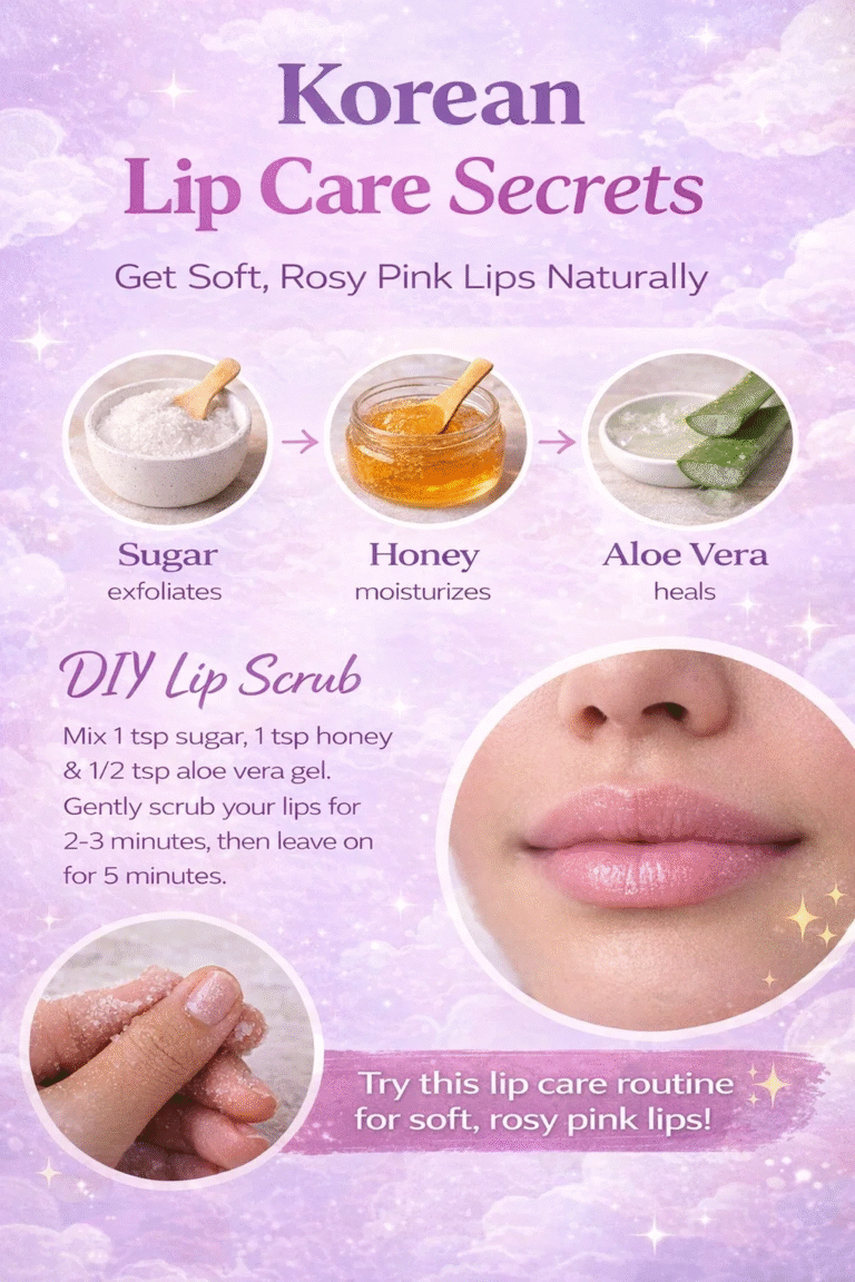 Korean Lip Care Routine DIY Honey  Sugar Scrub for Soft, Rosy Pink Lips Naturally