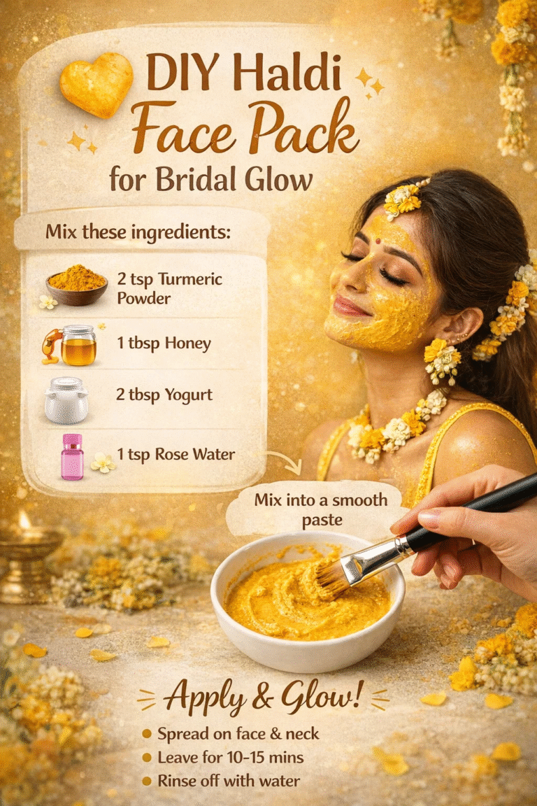 DIY Haldi Face Pack for Bridal Glow  Natural Turmeric Mask for Bright Skin  Glowing Face