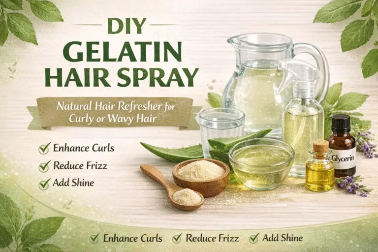 DIY Gelatin Hair Freshener Spray for Curls  Shine  Natural Hair Care Recipe  Frizz Relief