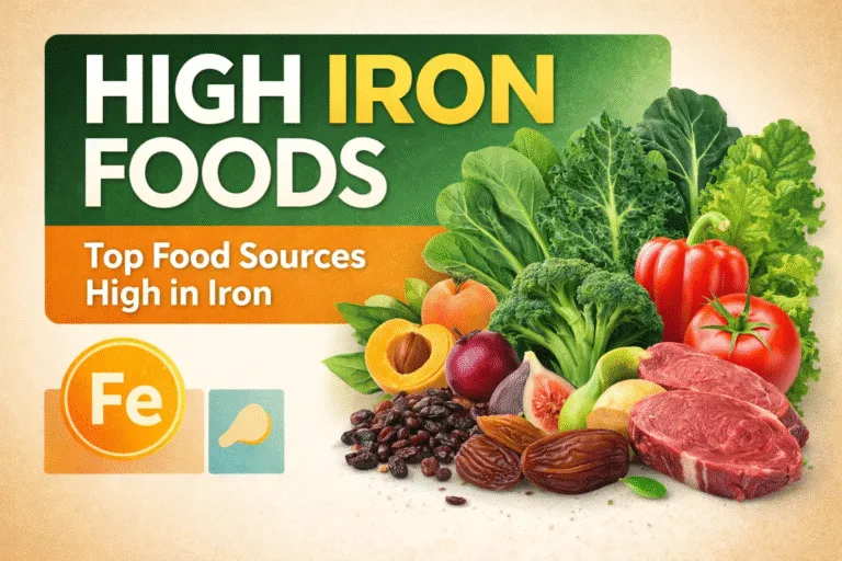 High Iron Food List  Iron Rich Food Chart PDF  High Iron Grocery List Printable Guide