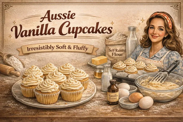 Easy Aussie Vanilla Cupcakes Recipe  Soft  Fluffy Homemade Vanilla Cupcakes with Frosting